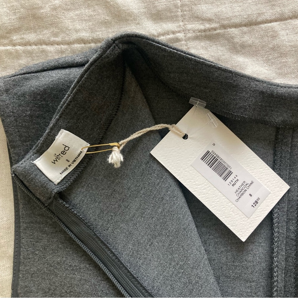 Aritzia Wilfred Ponteflex Ruth Dress in Heather Charcoal Size 8 NWT Lawyer - Picture 13 of 16